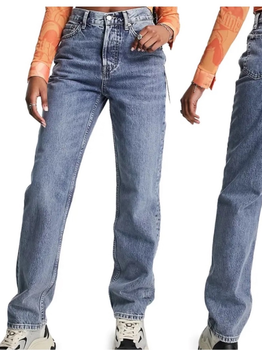 Topshop Buttonfly Dad Jeans. Sz 26 x 30